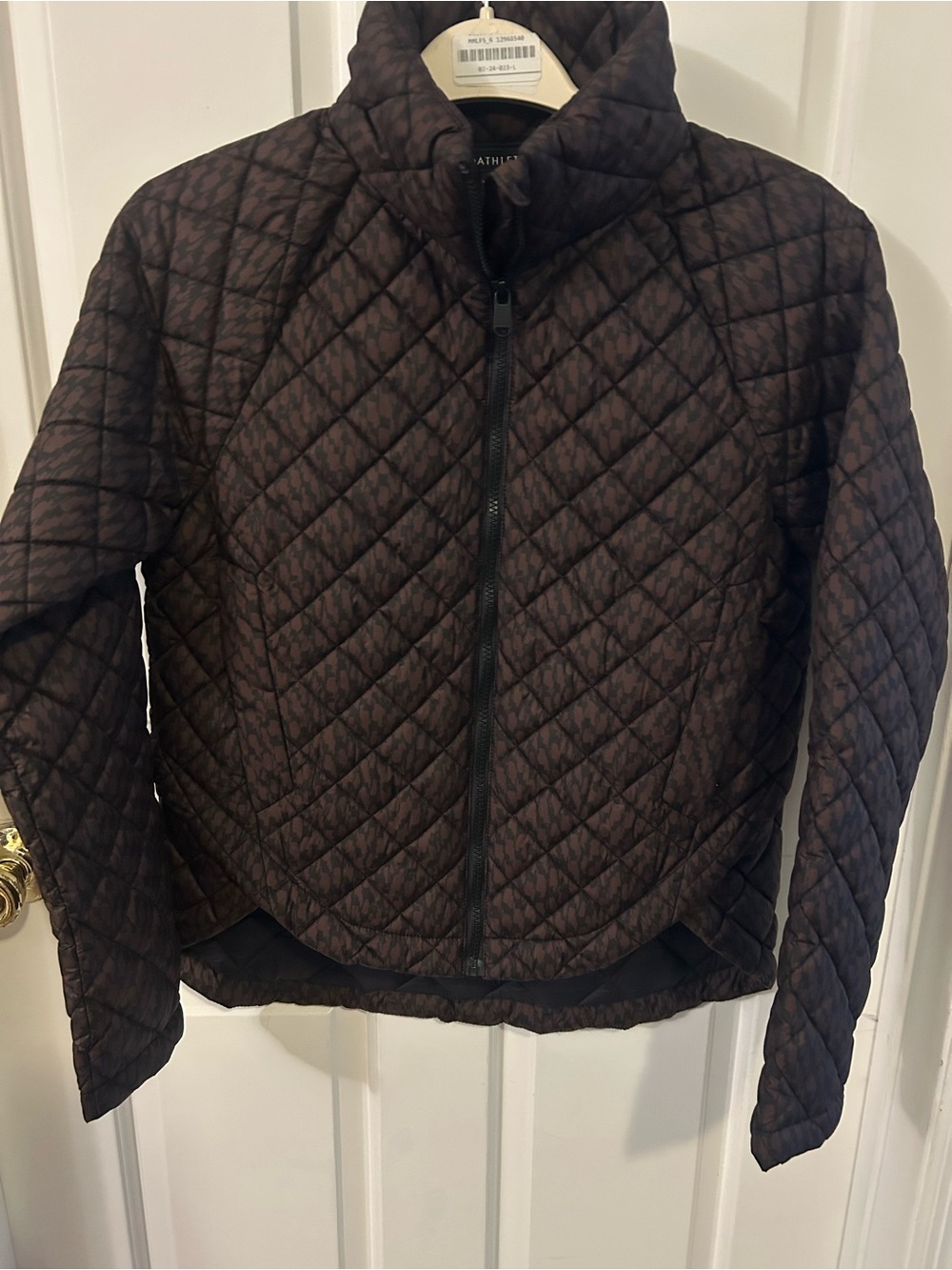 Athleta Whisper Featherless Puffer Jacket XXS   (Loose fit) in Cording Brown